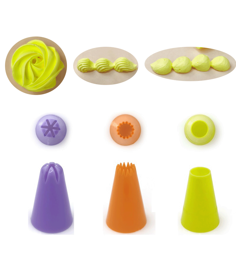 Recyclable Colour Icing Nozzles Plastic Piping Tips Cake Decorating Nozzles set