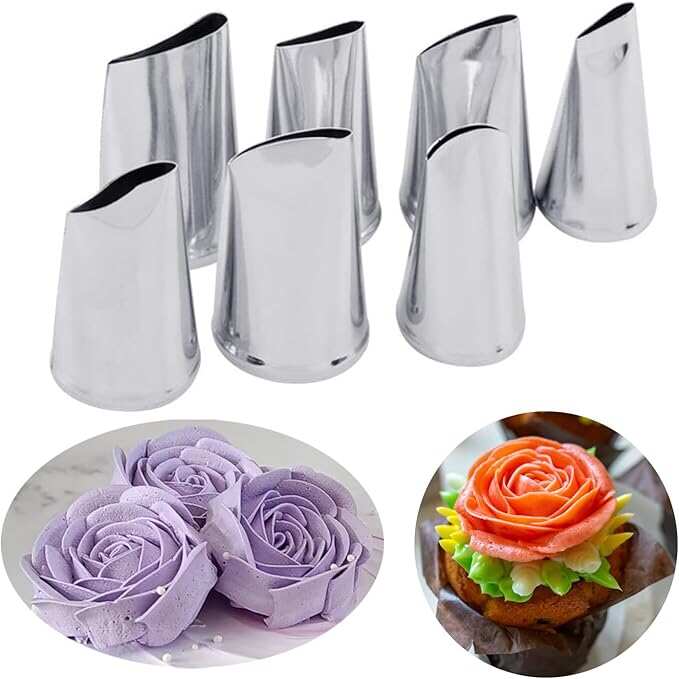 7Pcs/set Cake Decorating Tips Set Cream Icing Piping Fondant Rose Nozzle Pastry Tools Fondant Decorating Tools