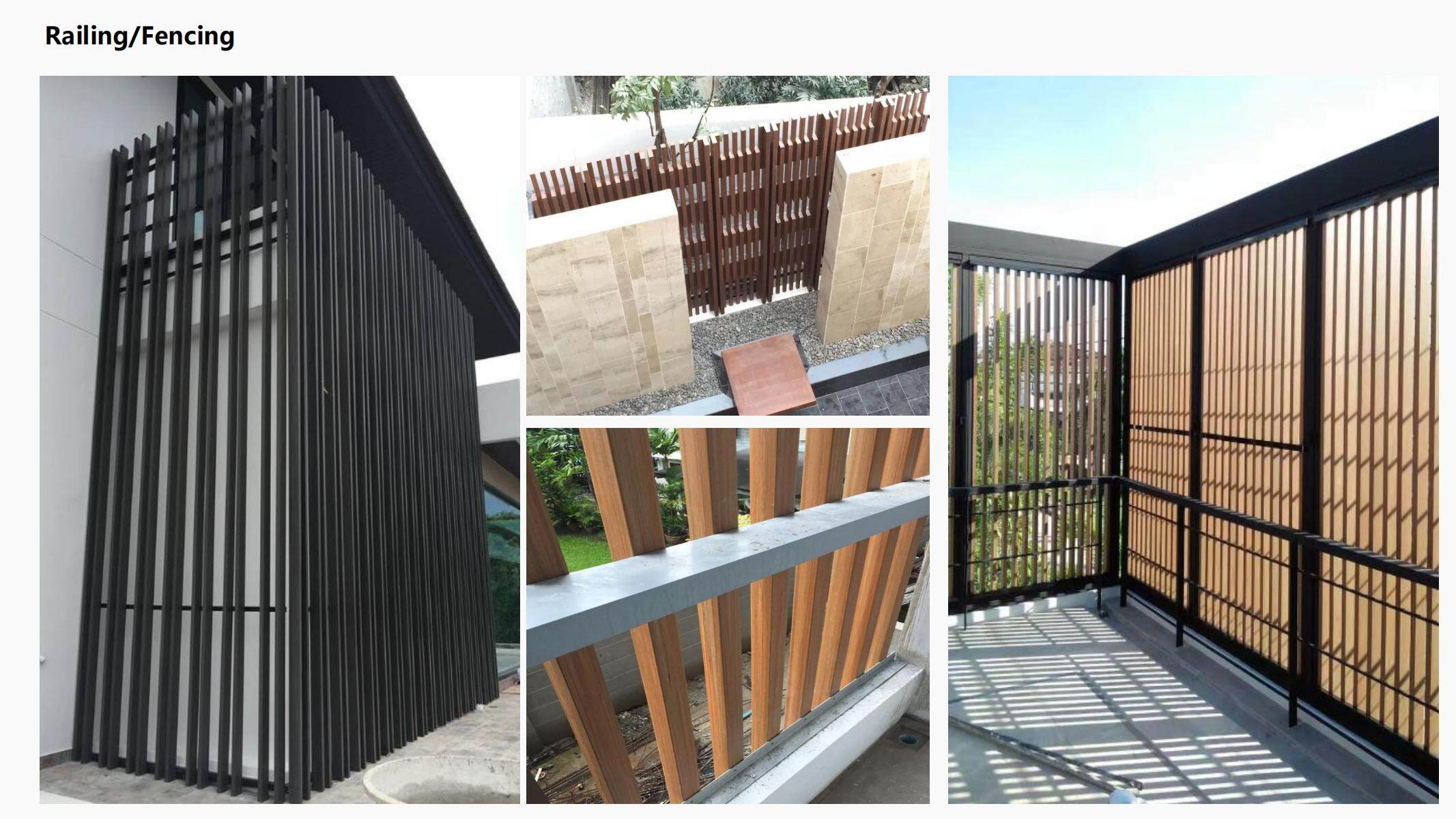 50*100 rectangle hollow wood and plastic composite outdoor wpc timber tubes