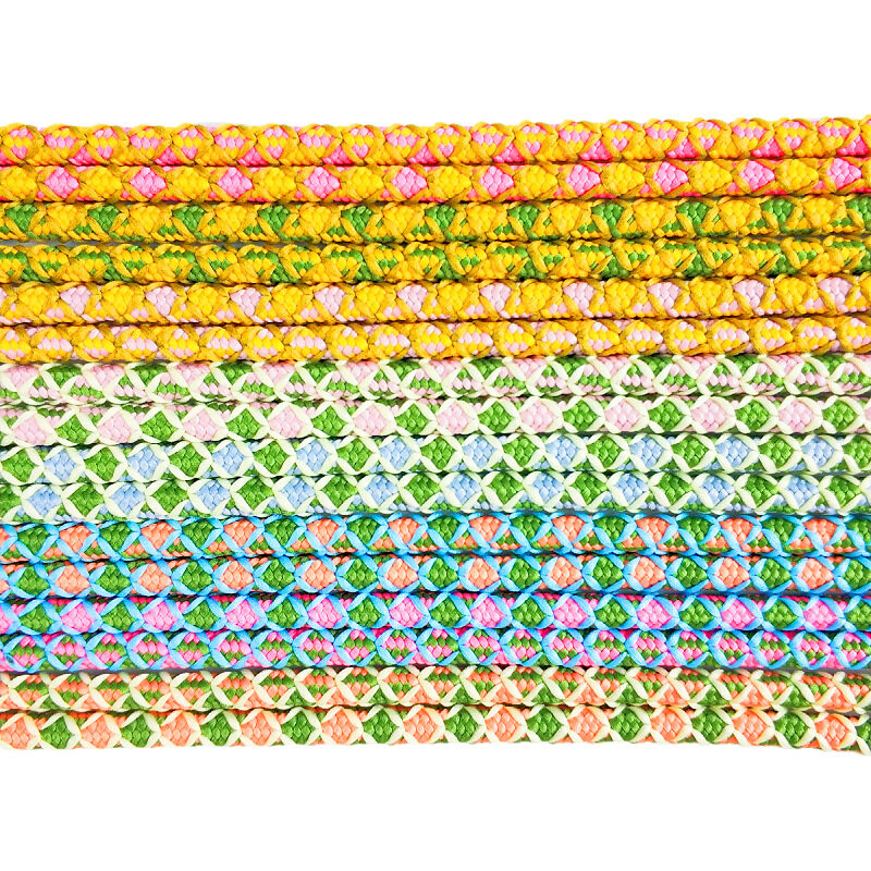Custom Wholesale Multi-purpose Factory Direct Sale Discount Matte Polyester Flower Rope For Colorful Sweatshirt Pants Waist Cord