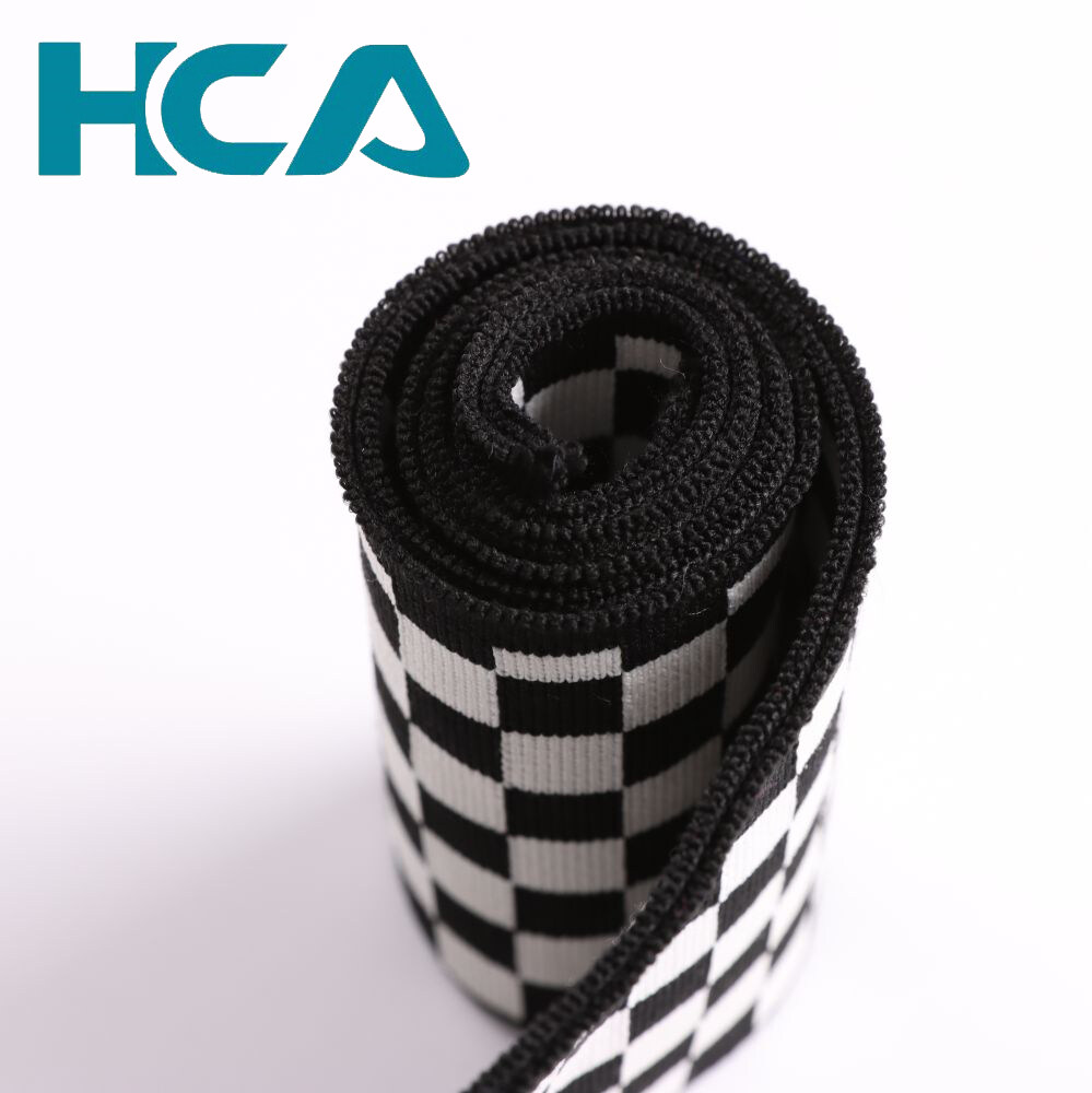 8CM  Checkerboard Soft Inner Neck Tape Waterproof Cotton Canvas Webbing  For T-shirt Polo Shirt Collar