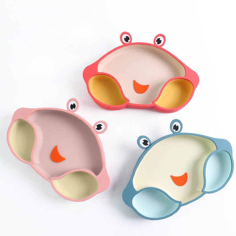 silicone baby frog dinner plate