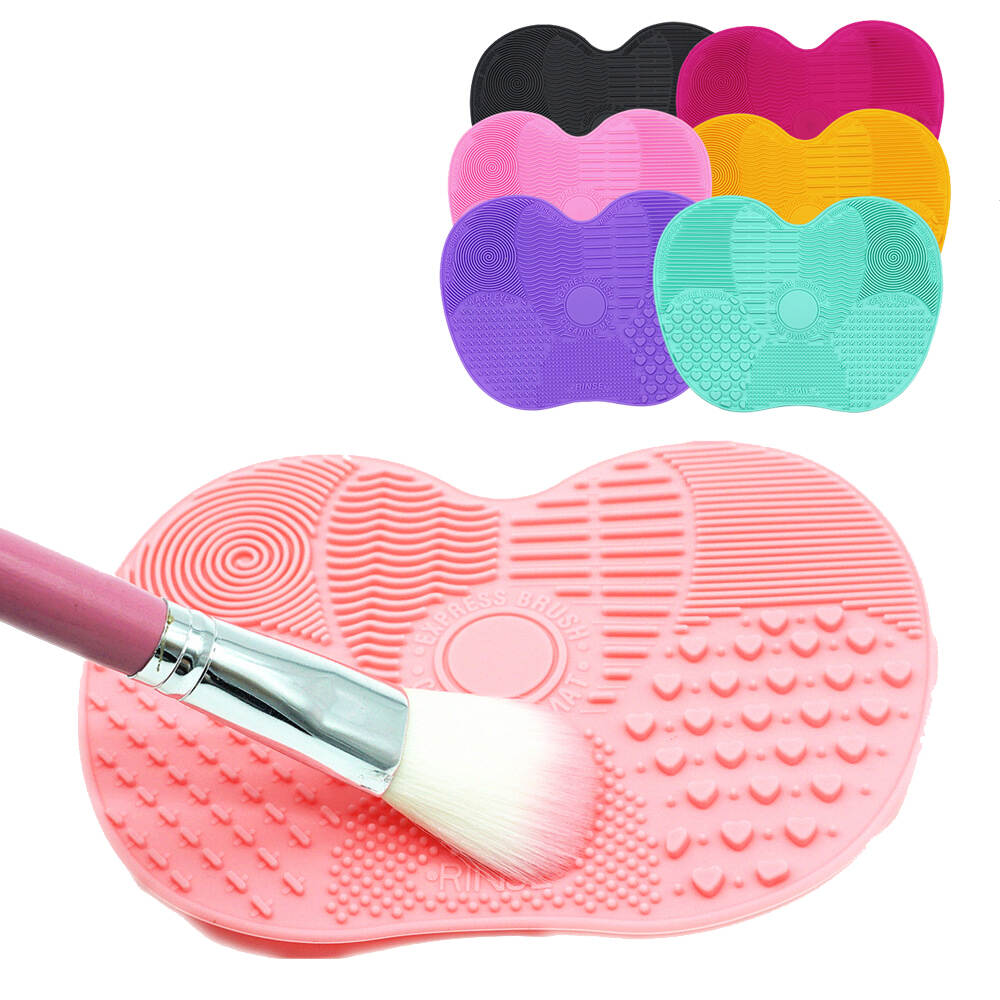 silicone apple makeup brush cleaning pad