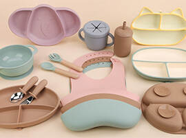 Silicone baby tableware