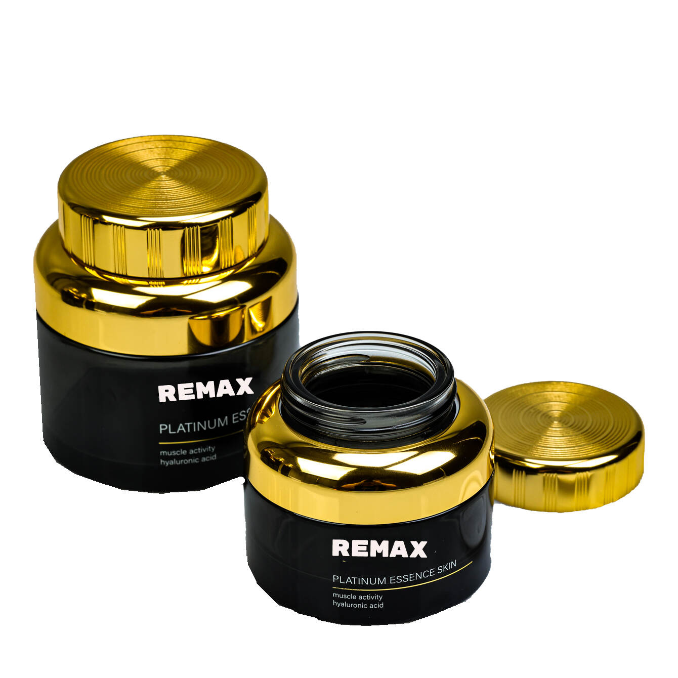 Shiny Cylindrical 50g 100g Black Jar Gold-plated Threaded Cap Packaging Modern Style Made In China