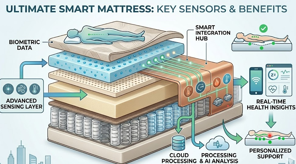 Mattress Internal Sensor Distribution Diagram