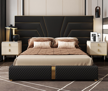 Modern Upholstered Bed with Storage