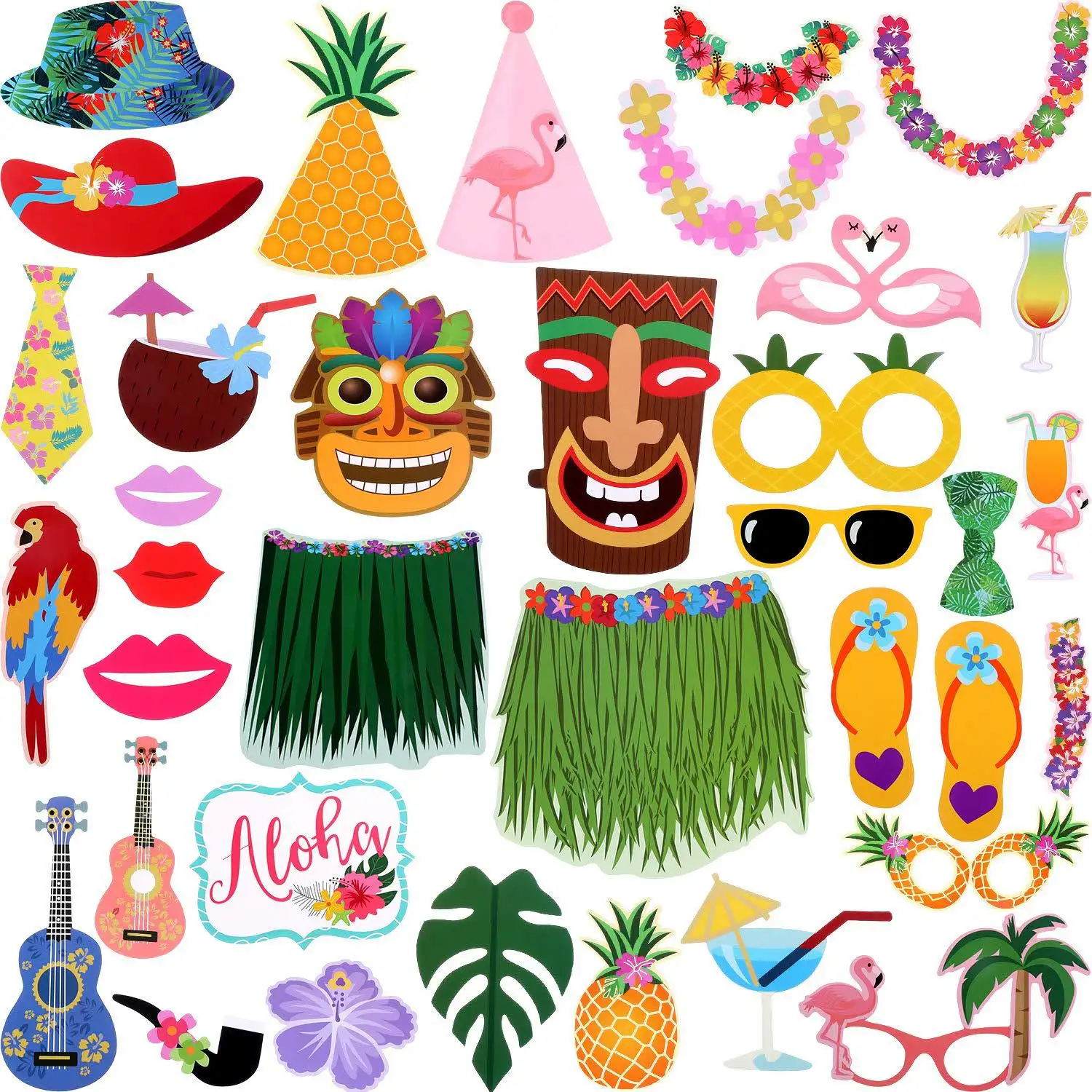 Hawaii Party Photo Booth Props