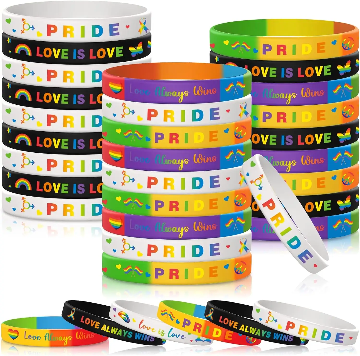 LGBT Rainbow Pride Silicone Bracelet Wristbands