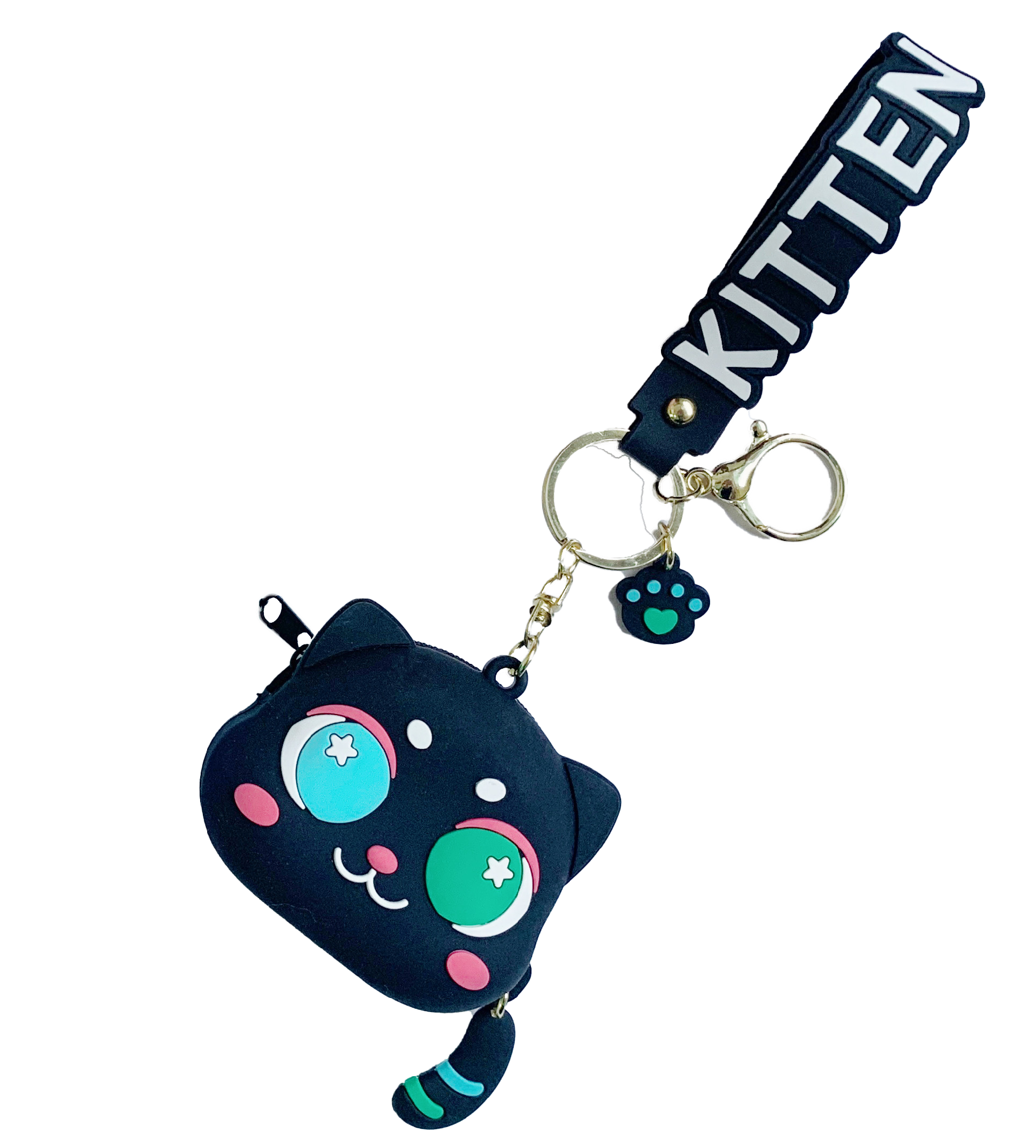 Kitten Keychain with Silicone Change Pouch