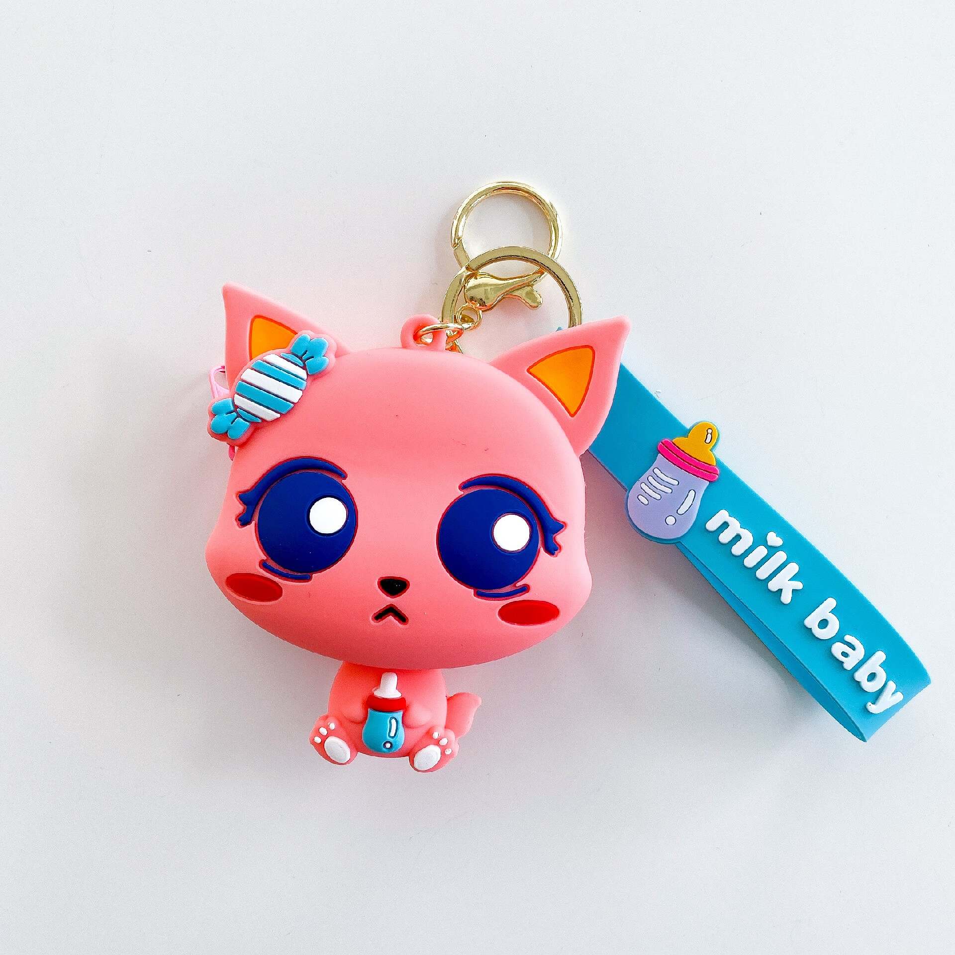 Cartoon Fox Keychain with Silicone Change Pouch