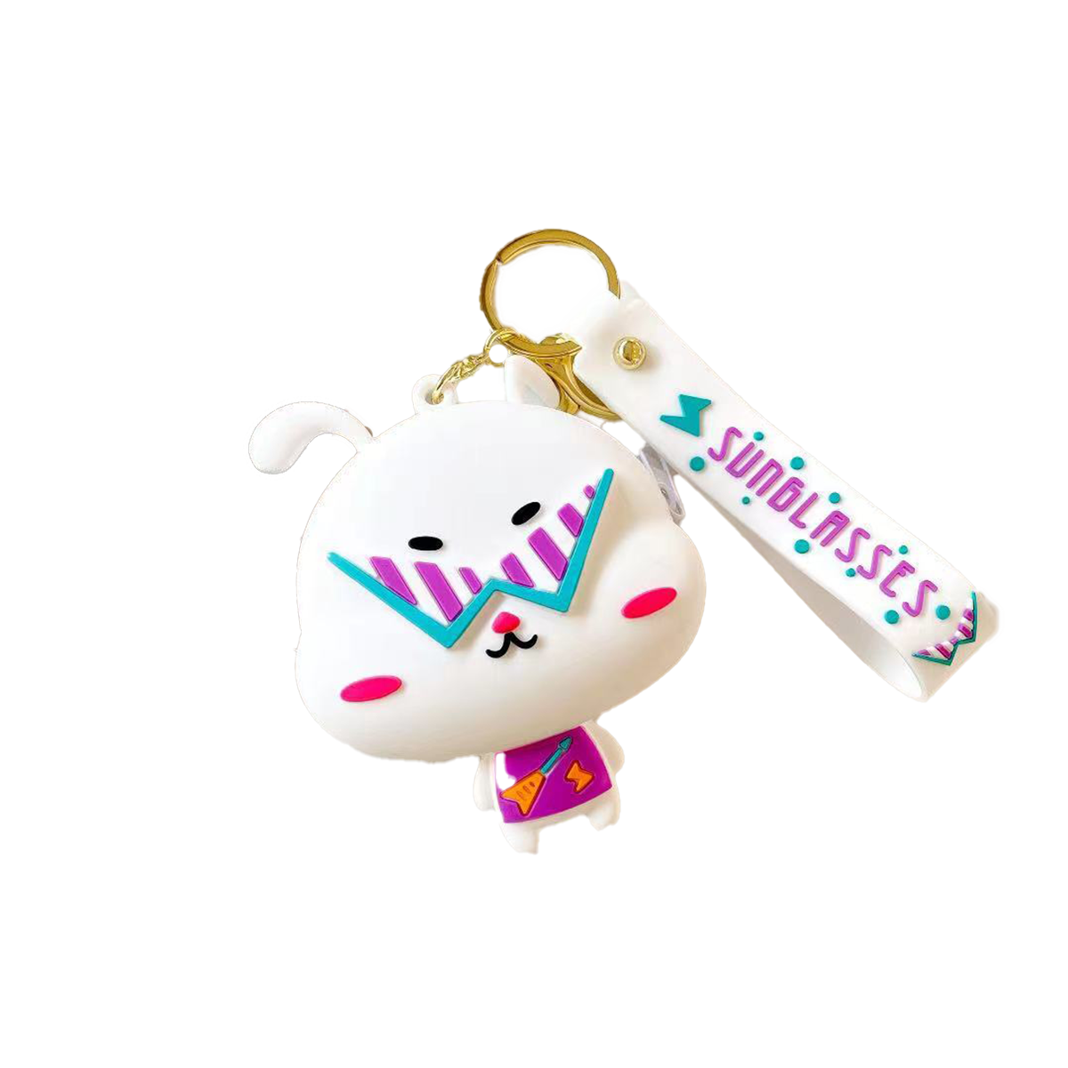 China bunny keychain, Custom shaped keychain