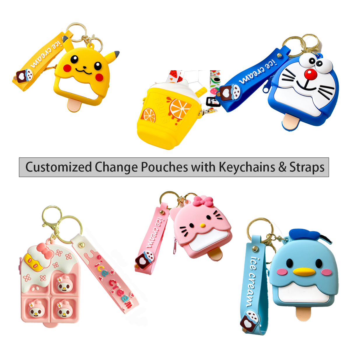 Squirrel MB Keychain with Silicone Change Pouch, Custom pet keychain, Custom pvc rubber keychain