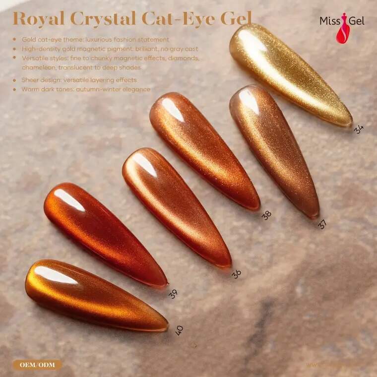 HEMA-Free Cat Eye Gel Nail Polish - Gold Magnetic Gel