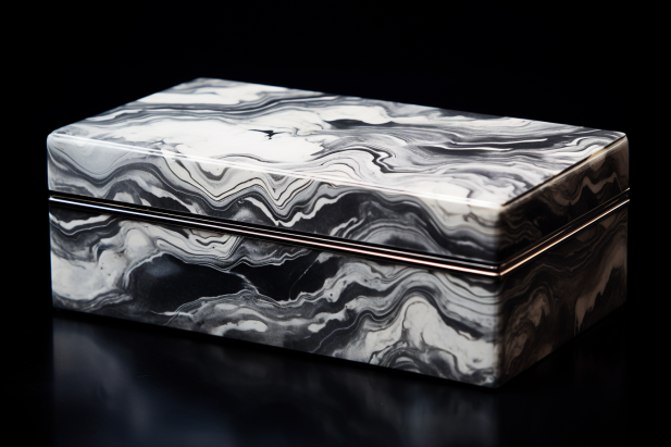 Boîte à bijoux en verre avec effet de texture en marbre