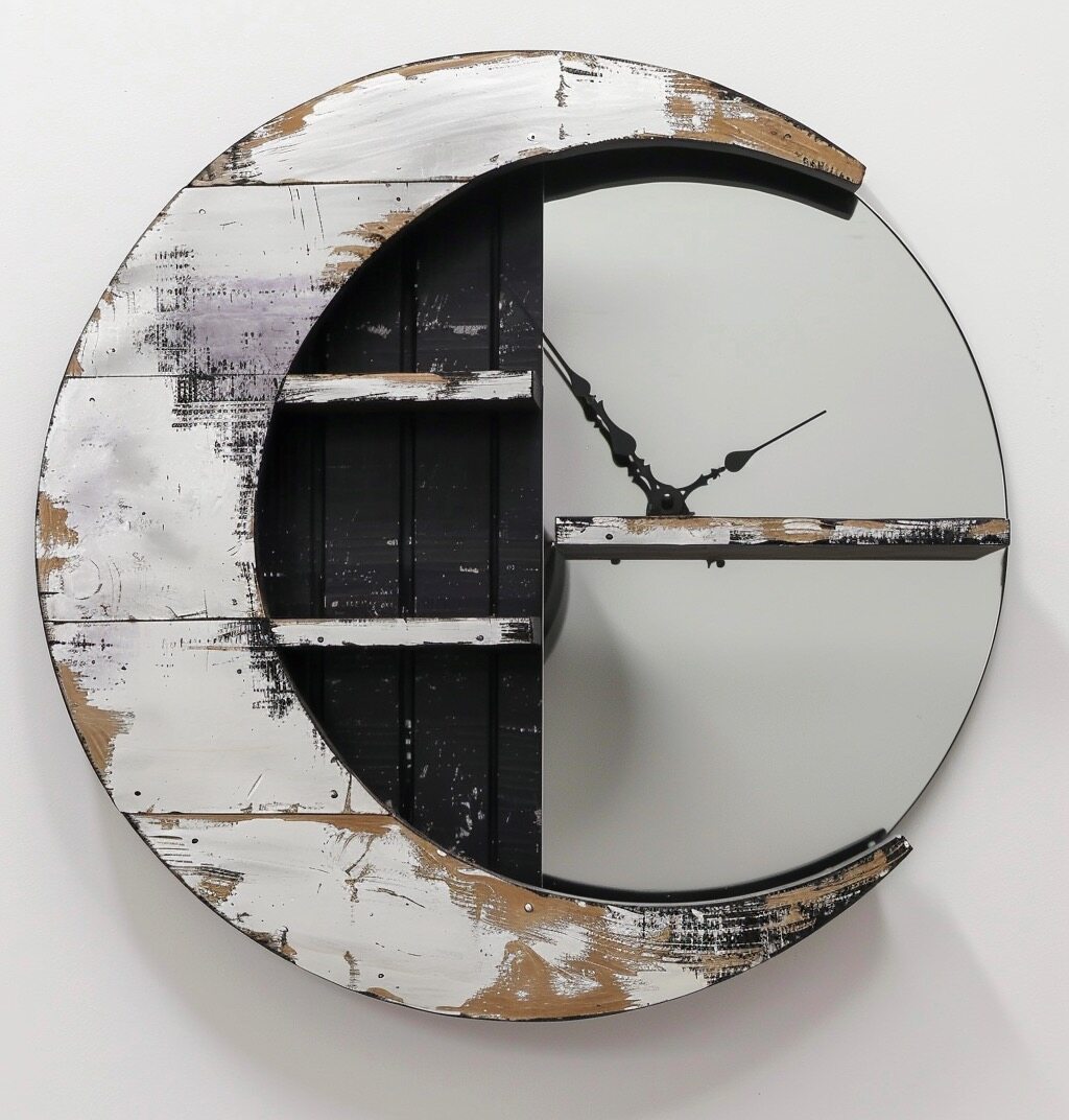"Reloj de mesa decorativa artística angustiada vintage"