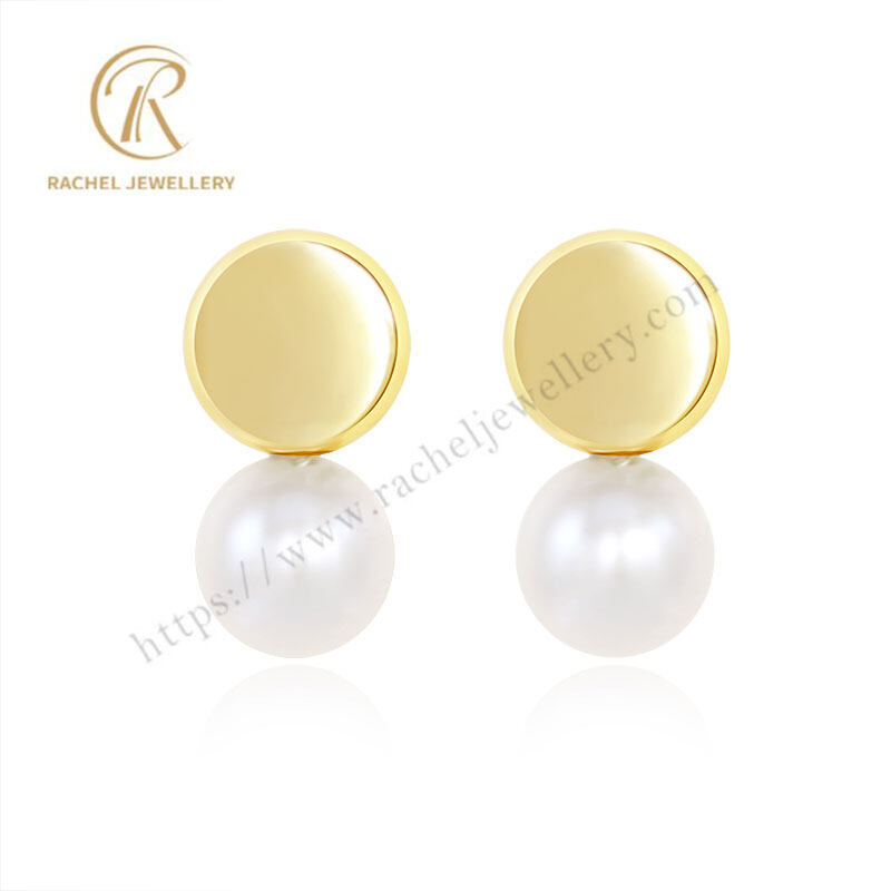 Rachel Jewellry Round Fresh Water Pearl 925 Sterling Silver Earings For Women