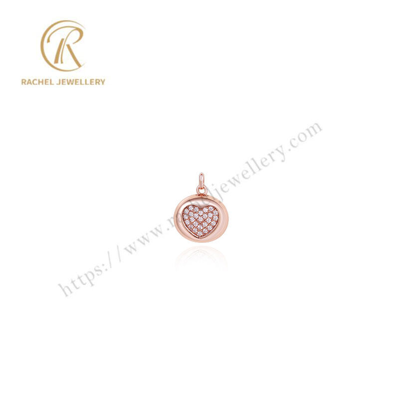 Rachel Jewllery Lovely Fat Heart Design Rose Gold 925 Silver Necklace