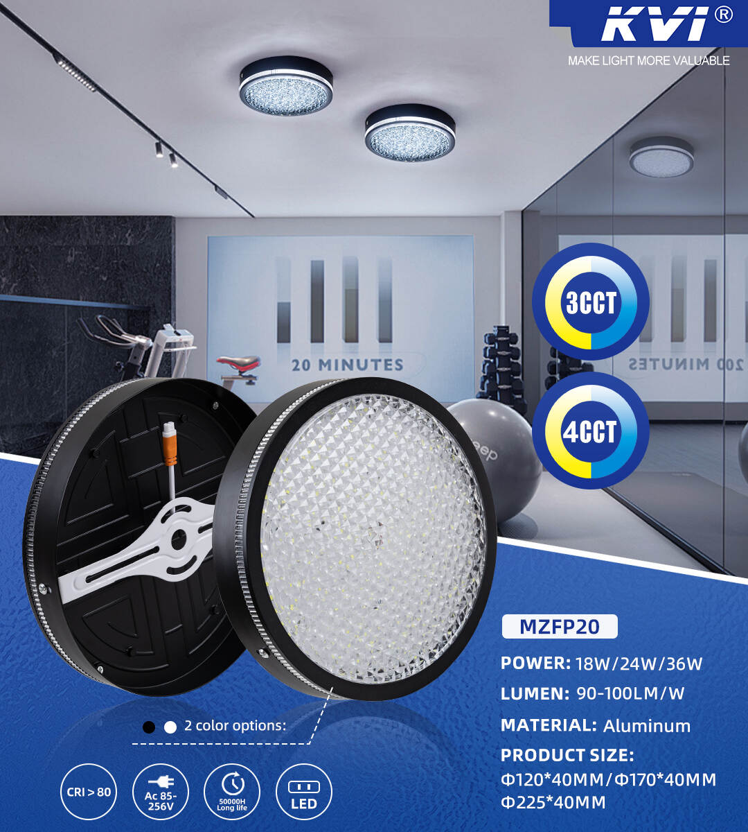 MZFP20 surface Panel Light – Quick Installation, High Efficiency