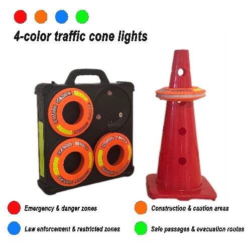 The Advantages of 4-Color Traffic Cone Lights: Red, Amber, Blue, and Green Explained