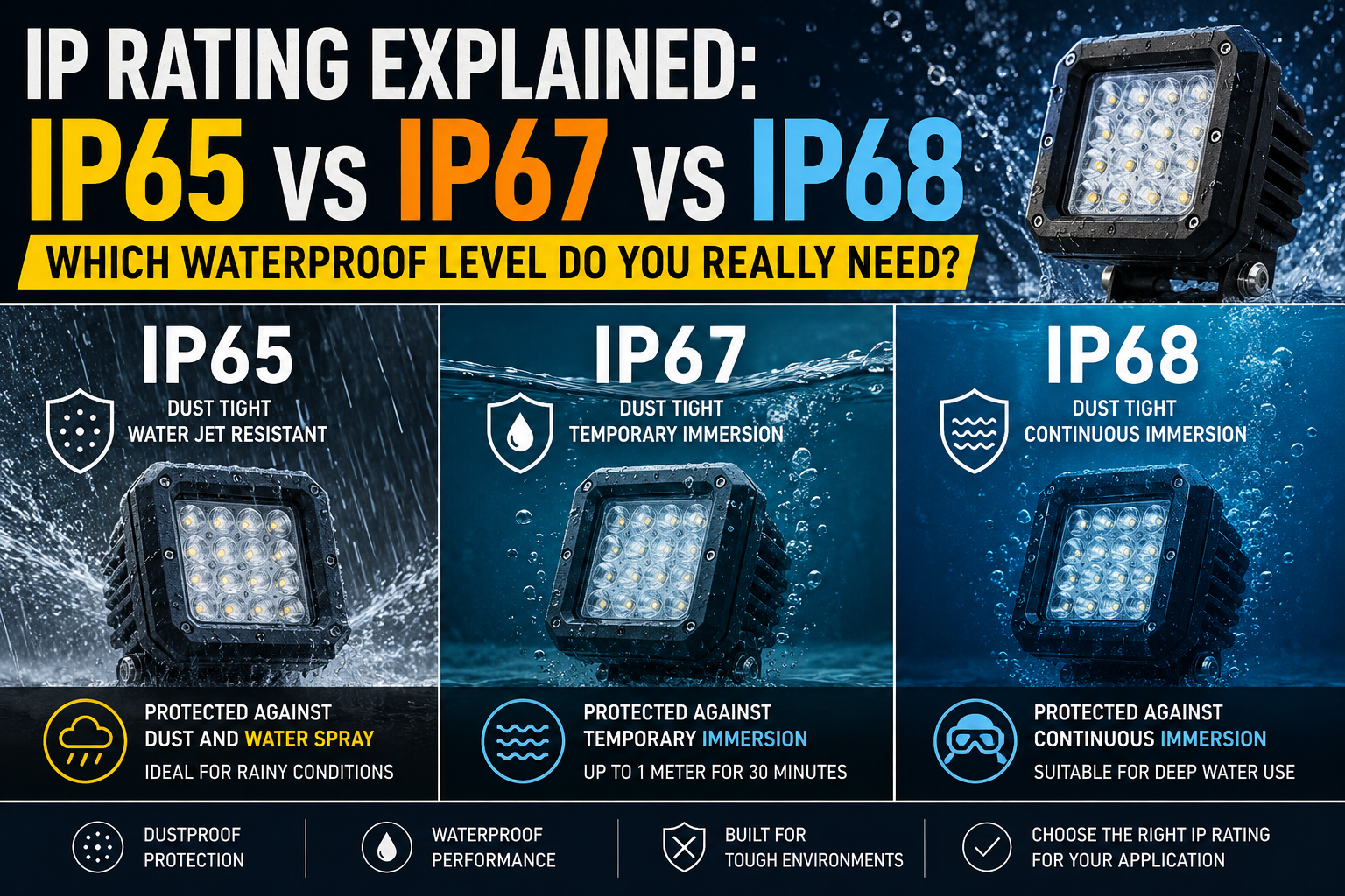 IP Rating Explained: IP65 vs IP67 vs IP68 — Which Waterproof Level Do ...