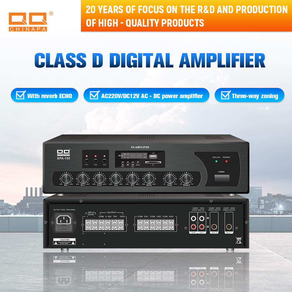 D-Class Digital Amplifier; Public Address Amplifier; PA System Amplifier; Multi-Zone PA Amplifier; Bluetooth PA Amplifier; 60W PA Amplifier; 100W PA Amplifier; 150W PA Amplifier;Best digital PA amplifier for schools; Multi-zone public address amplifier with Bluetooth; Portable PA system with USB and microphone input; Energy-efficient D-Class amplifier for commercial use; PA amplifier with AC and DC power supply