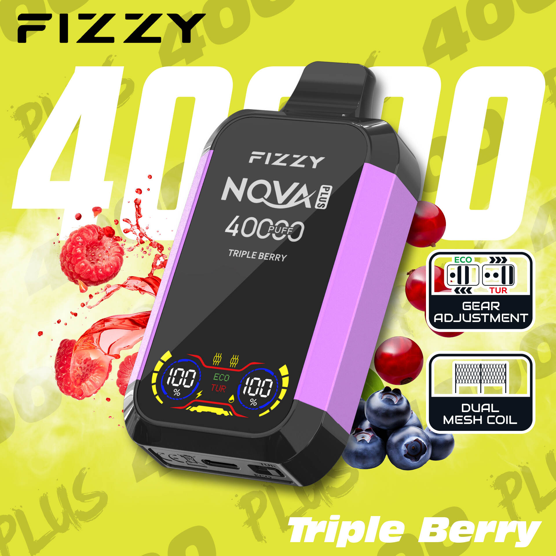 FIZZY Disposable Nova Plus 40000 PUFF Peach Ice Flavor ES