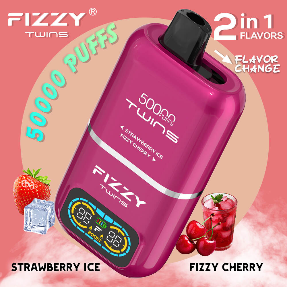 FIZZY Disposable Twins Strawberry Ice Fizzy Cherry Flavor ES