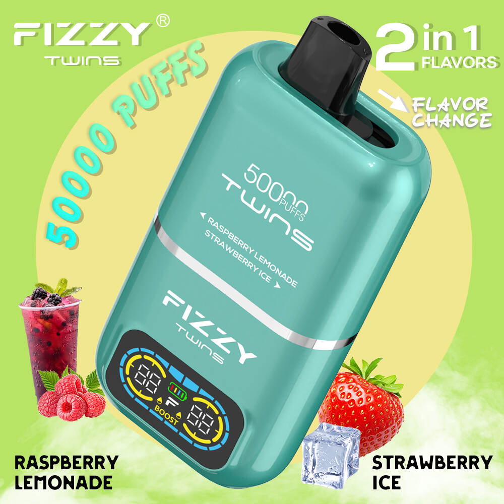 FIZZY Disposable Twins Raspberry Lemonade Strawberry Ice Flavor ES