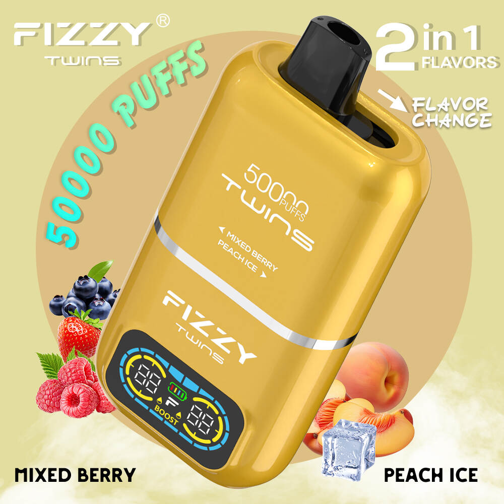 FIZZY Disposable Twins Mixed Berry Peach Ice Flavor ES