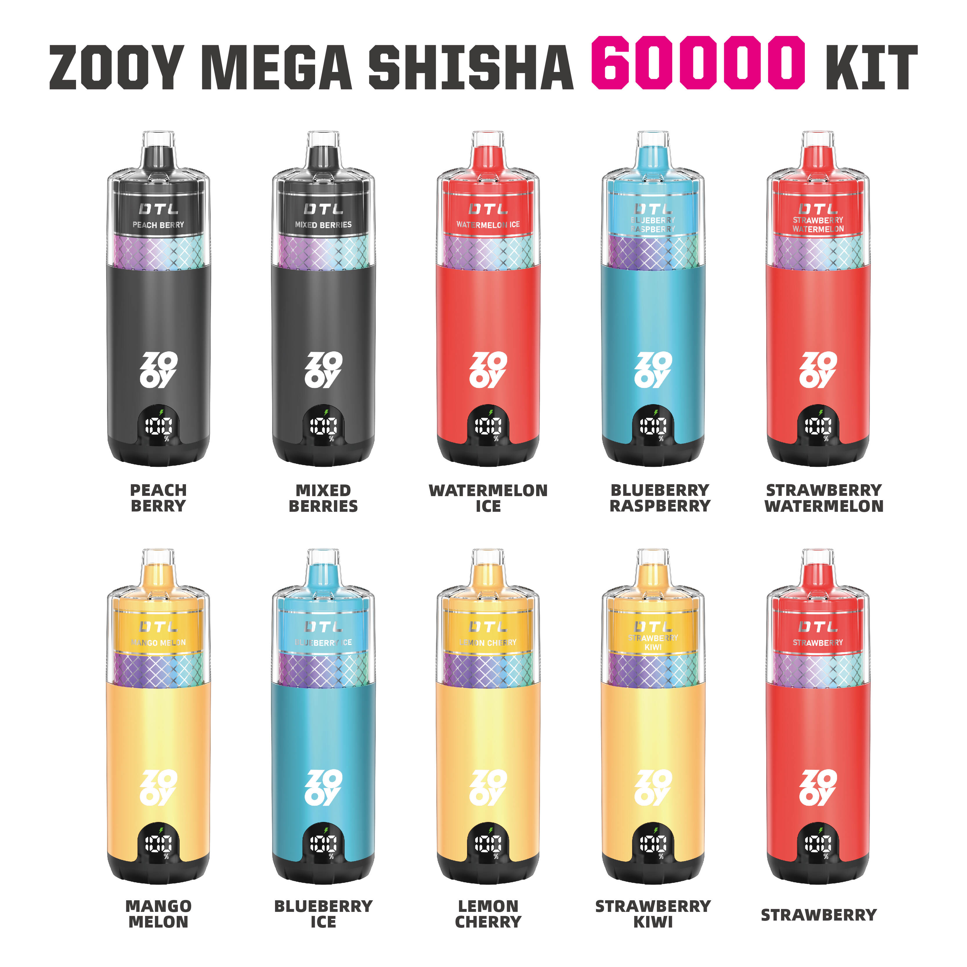 Zooy Mega 60000, Shisha Pod System, предварительно заполненный комплект Pod, 60000 Puffs Vape, Germany Vape Warehouse