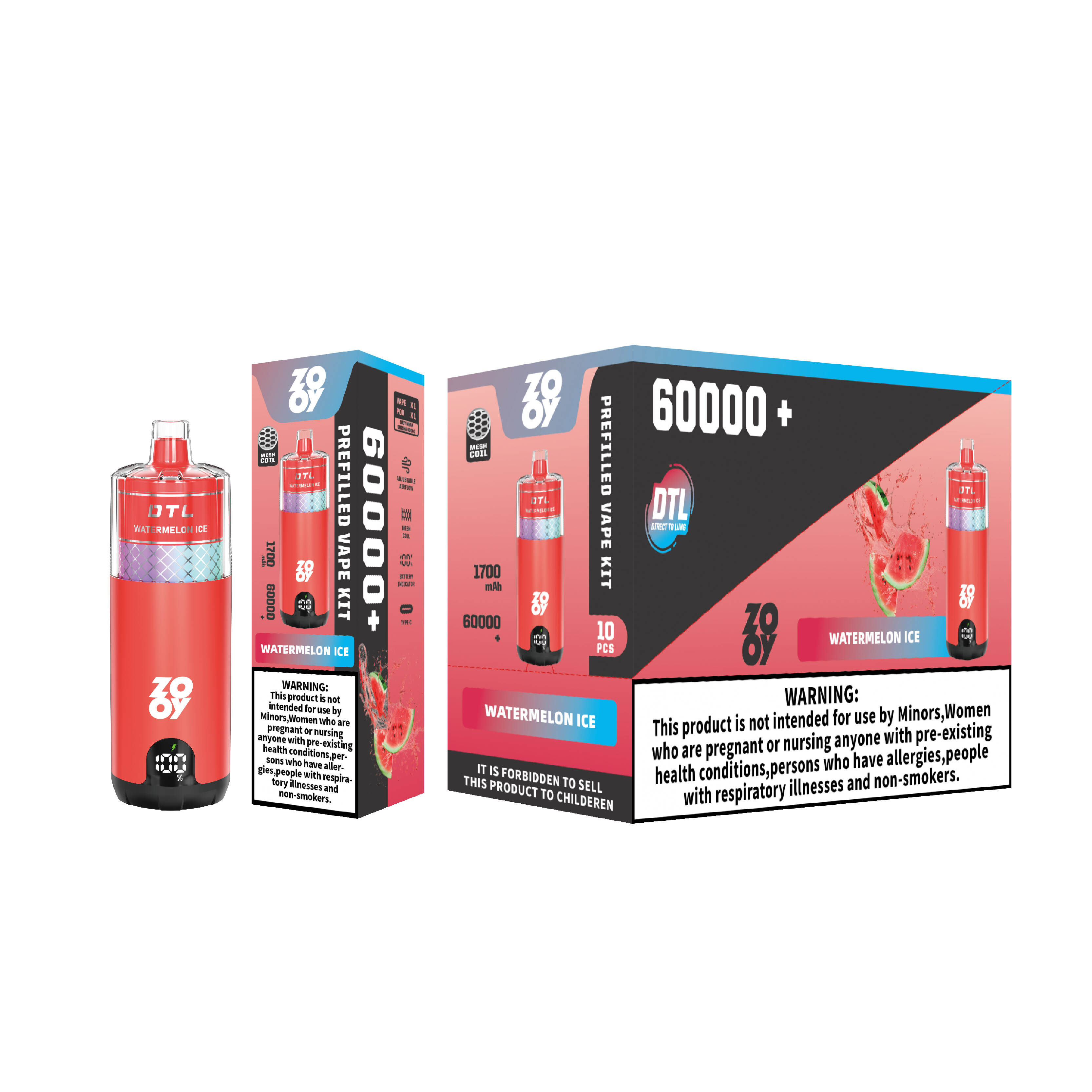 ZOOY Prefilled Pod System MEGA 60000 - Watermelon Ice Box Set | DE