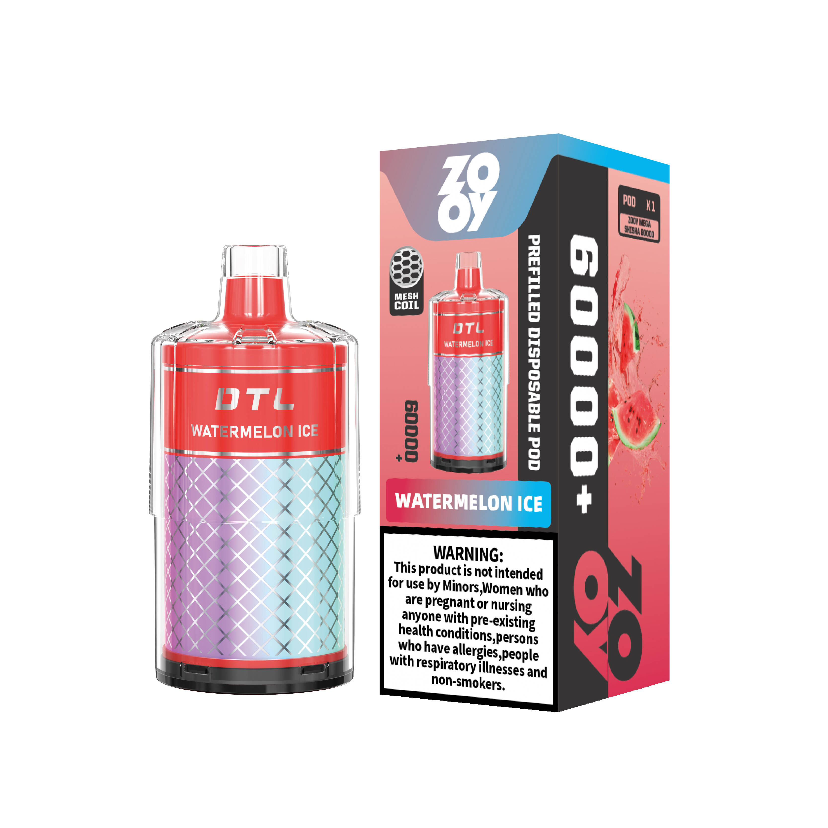 Одноразовый комплект Pod 60000 Puffs; Shisha Vape Germany; сетчатая катушка 0,4 Ом вейп;