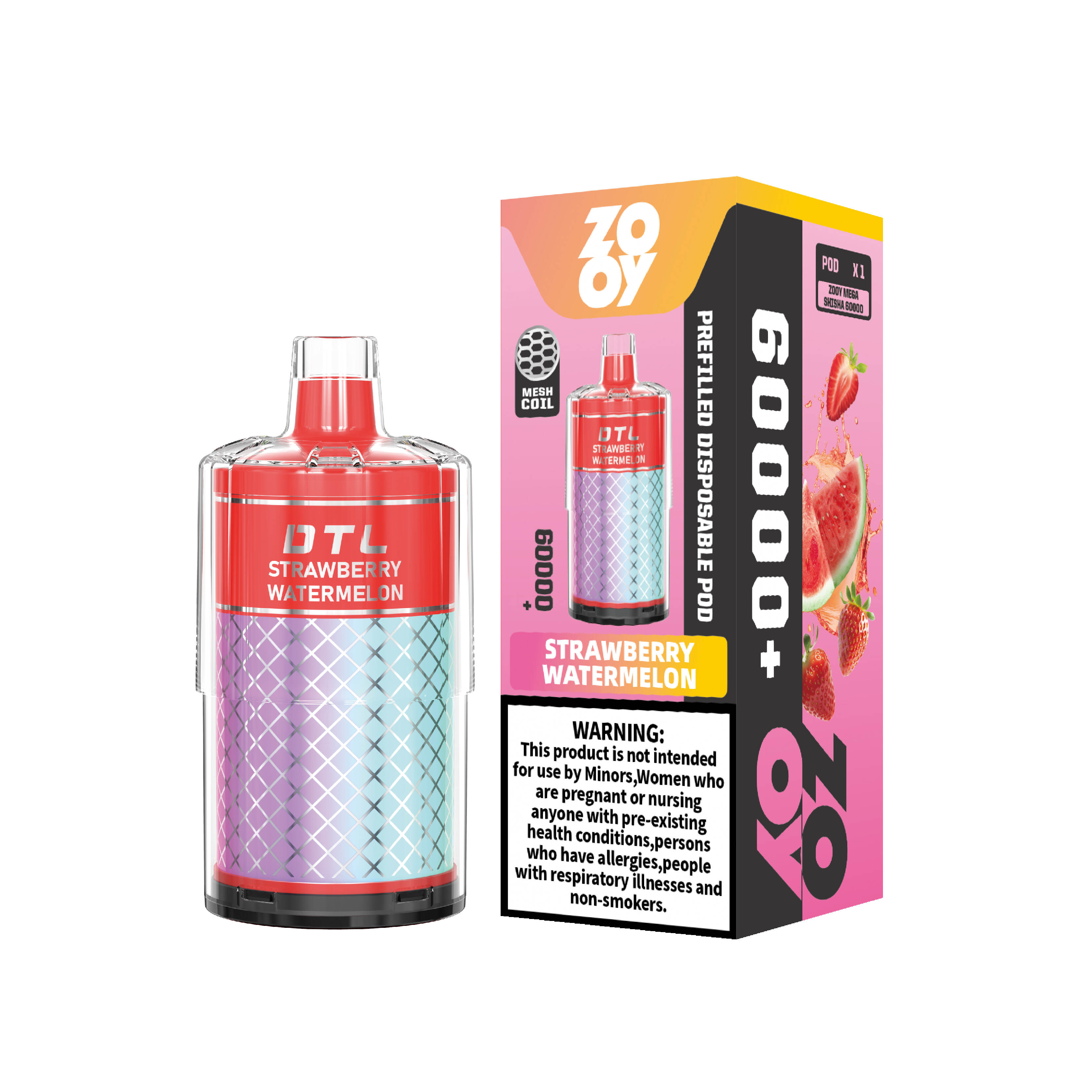 Одноразовый комплект Pod 60000 Puffs; Shisha Vape Germany; сетчатая катушка 0,4 Ом вейп;