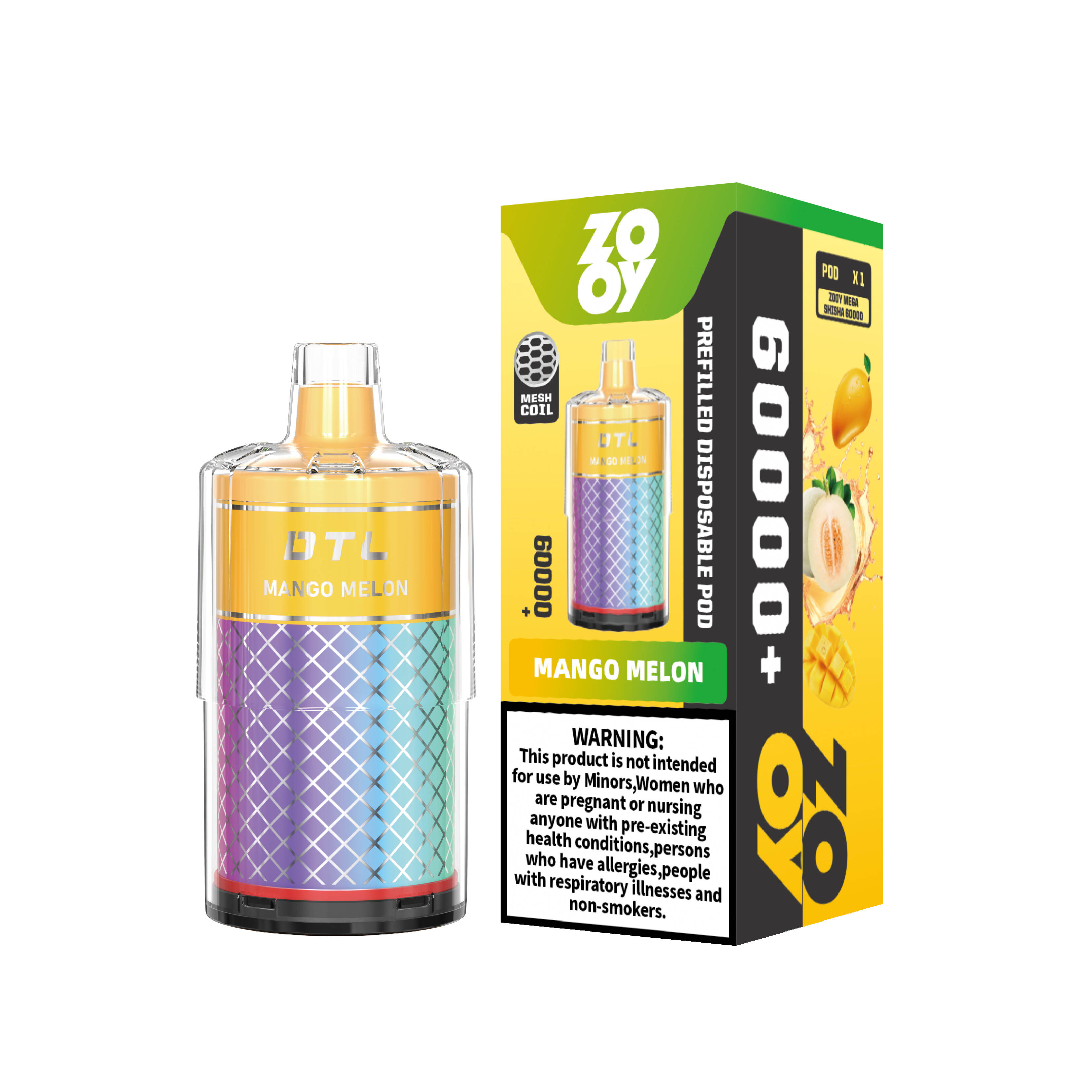 Одноразовый комплект Pod 60000 Puffs; Shisha Vape Germany; сетчатая катушка 0,4 Ом вейп;