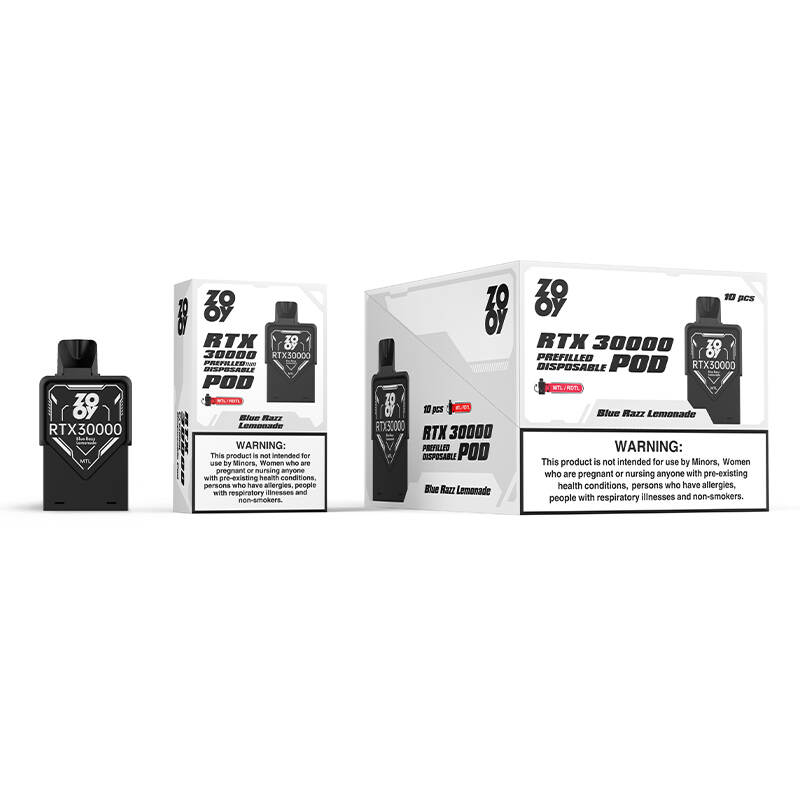 ZOOY Replacement Pod RTX30000 Blue Razz Lemonade Packaging DE