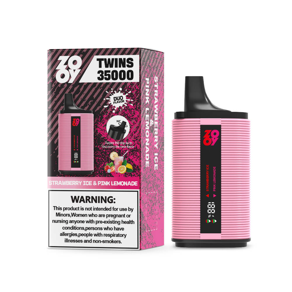 Zooy Twins 2 w 1 35000 | Vape z podwójnym smakiem cewki siatkowej | 35000 zaciągnięć, inteligentny ekran | Magazyn UE