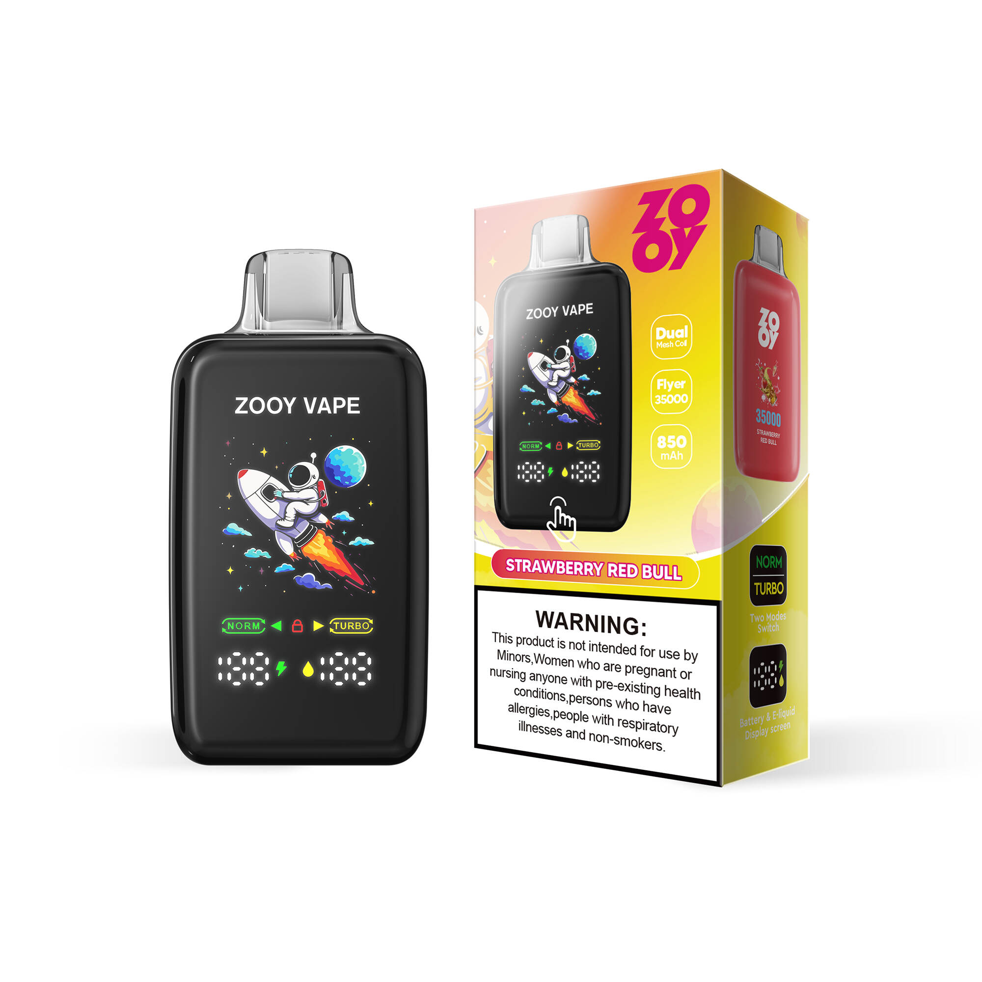 Zooy Flyer 35000 Vape desechable - 850 mAh recargable | Flujo de aire ajustable | 10 sabores (almacén de la UE)