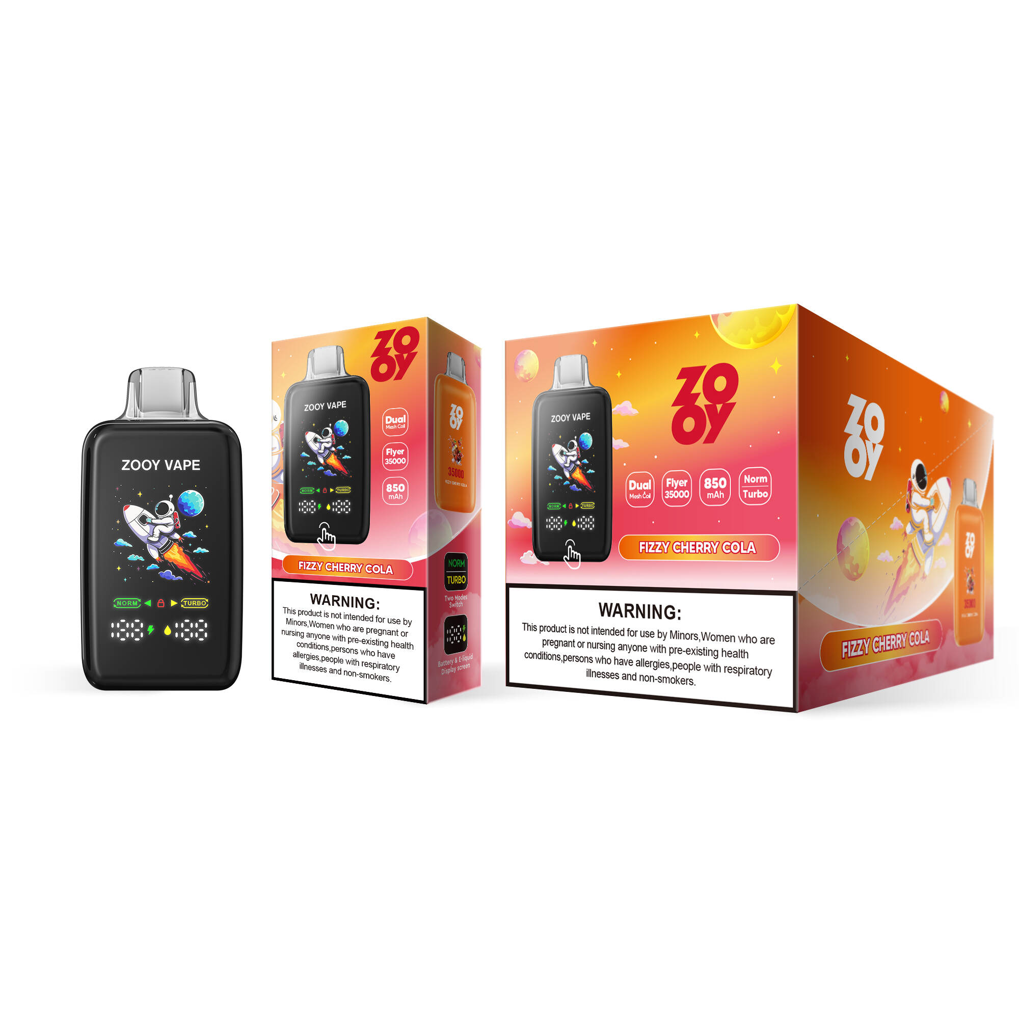 ZOOY Disposable Vape FLYER 35000 Fizzy Cherry Cola Packaging DE