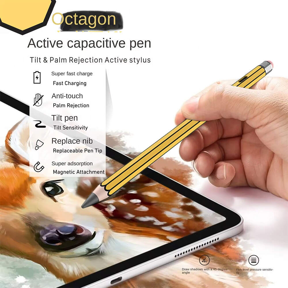Unique Appearance Octagon Shape 2 in 1 Tablet Stylus With Magnetic ...