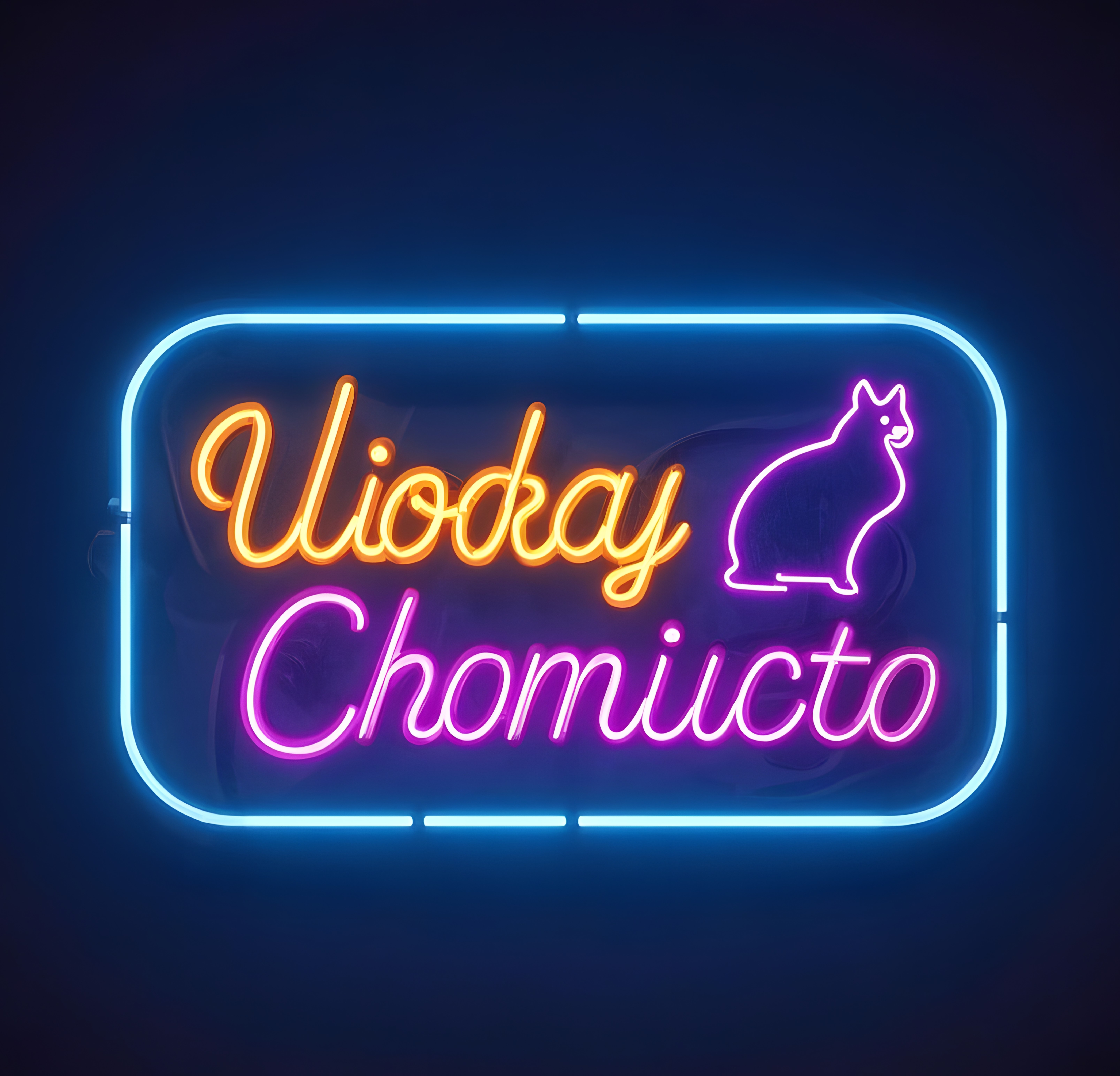 Cat logo neon sign