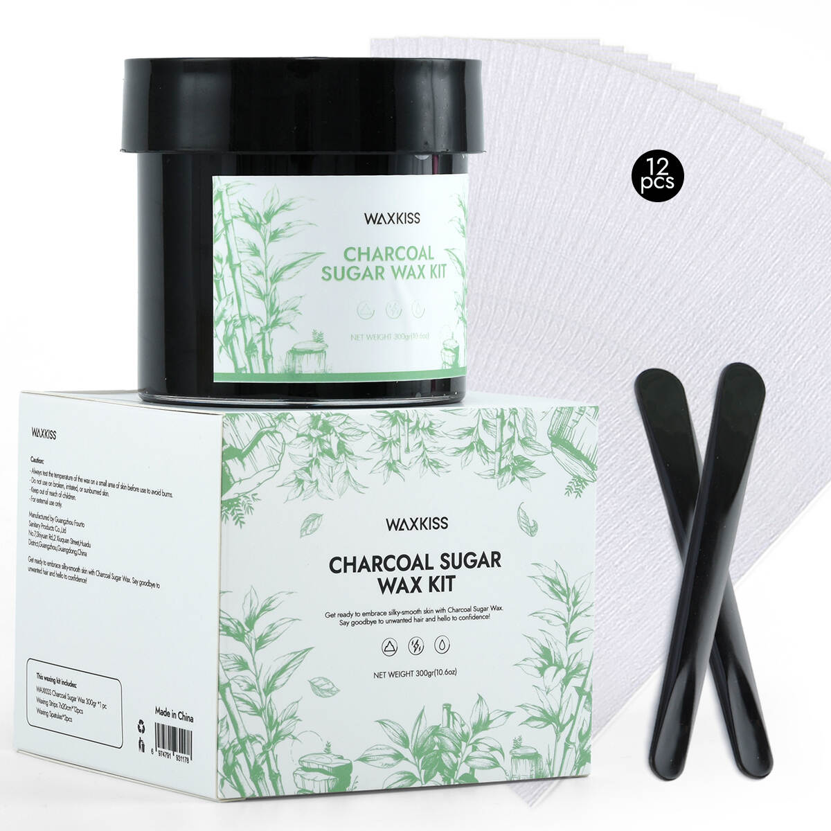 charcoal sugar wax, sugar wax kit 300g, detox wax, professional sugar wax