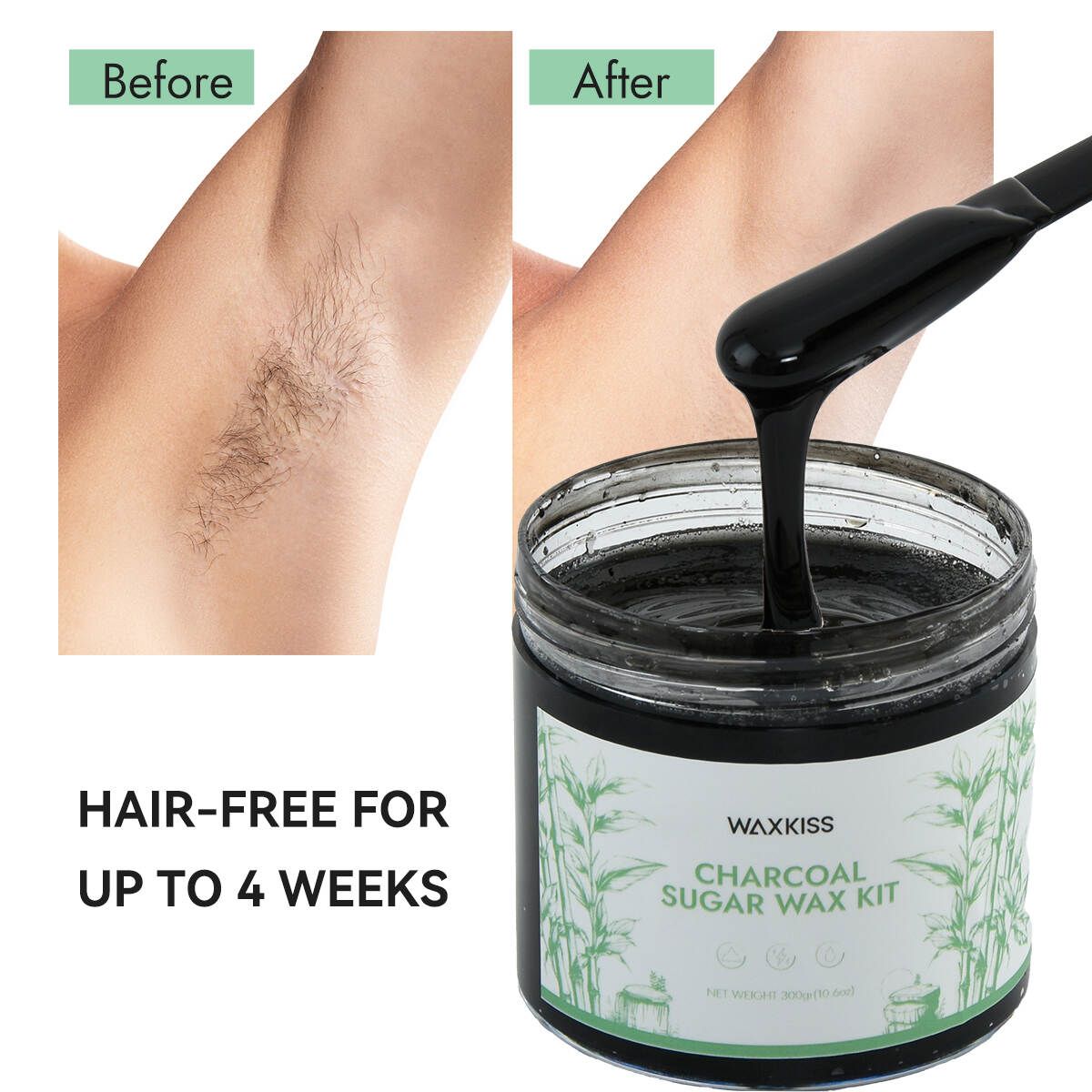 charcoal sugar wax, sugar wax kit 300g, detox wax, professional sugar wax