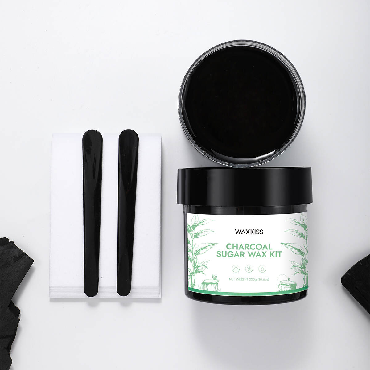 charcoal sugar wax, sugar wax kit 300g, detox wax, professional sugar wax