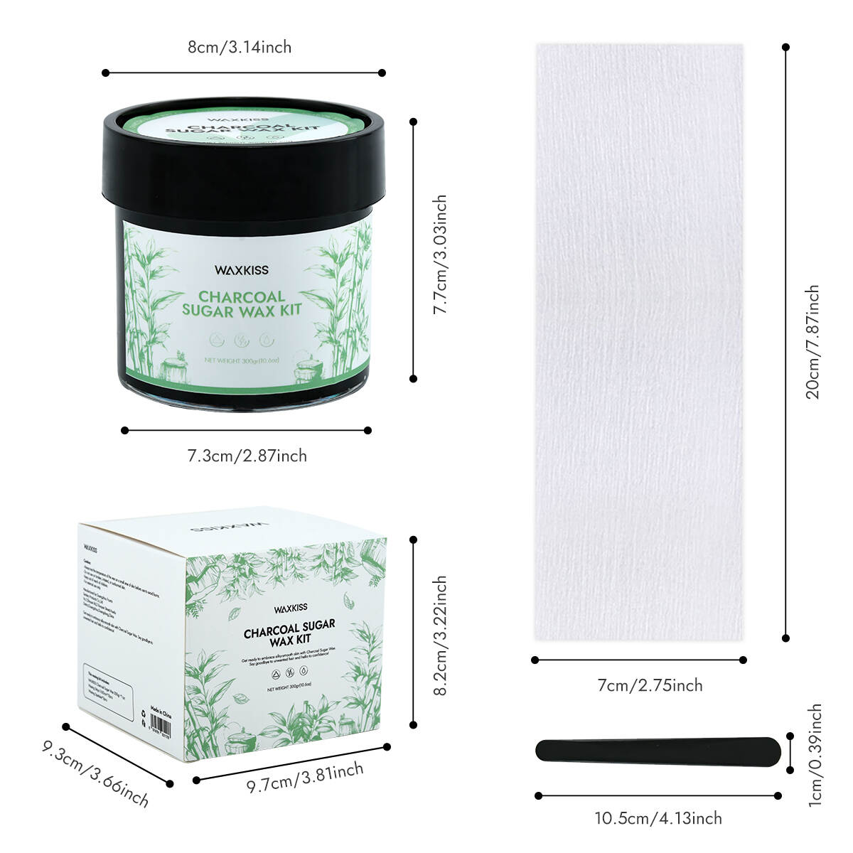 charcoal sugar wax, sugar wax kit 300g, detox wax, professional sugar wax