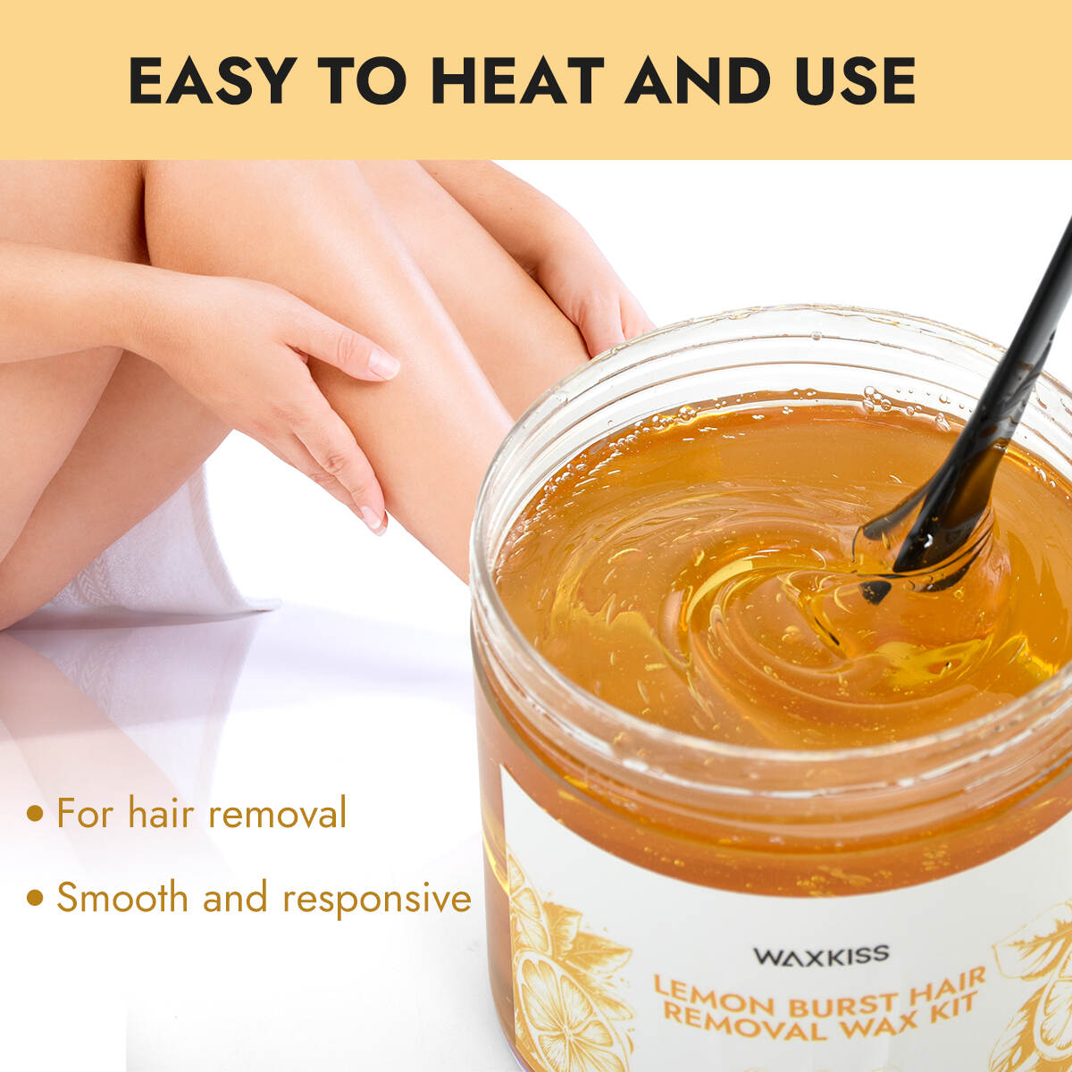 lemon burst wax kit, hair removal wax kit 300g, lemon scented wax, professional waxing kit