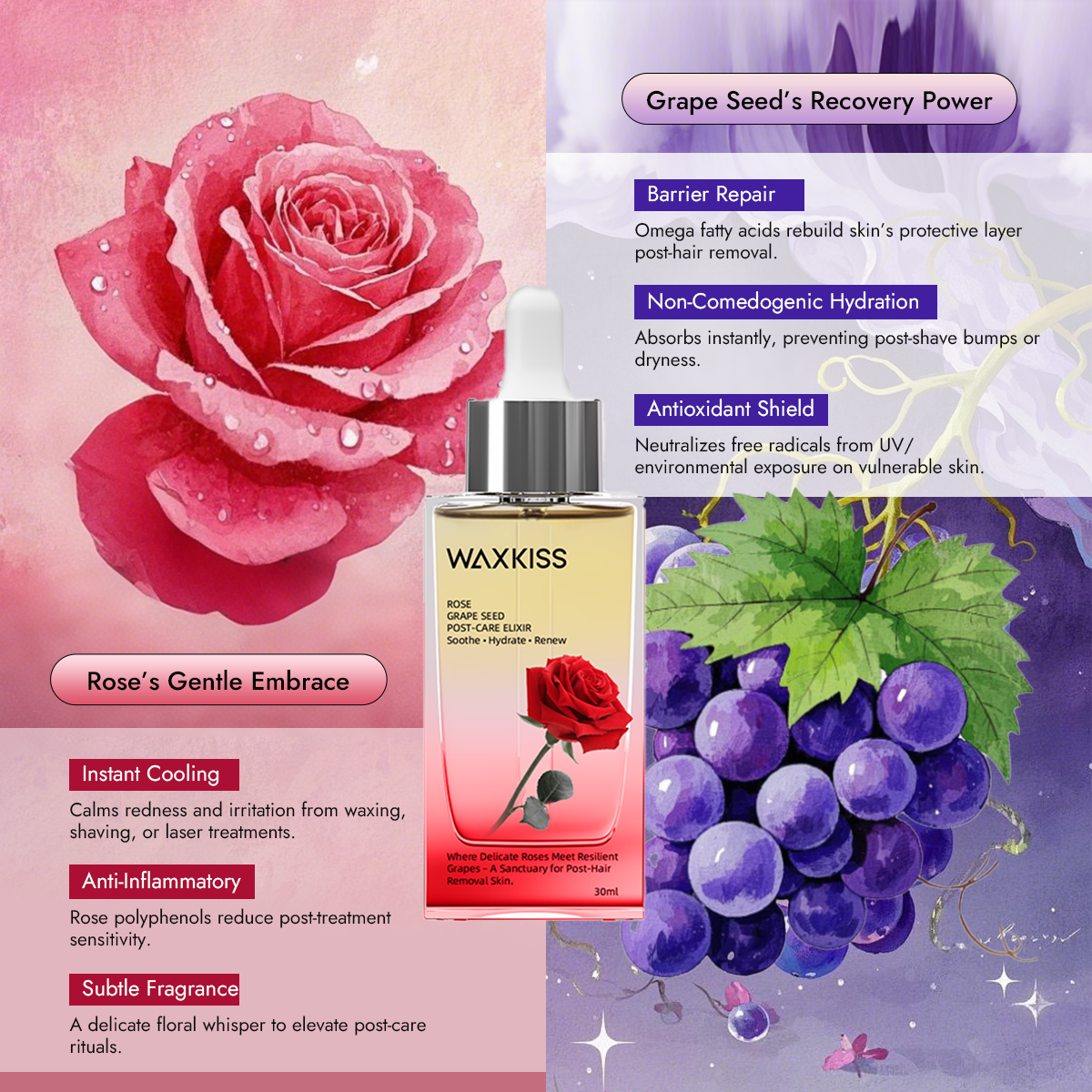 ローズ＆グレープシードポストケアエリキシル-30ml