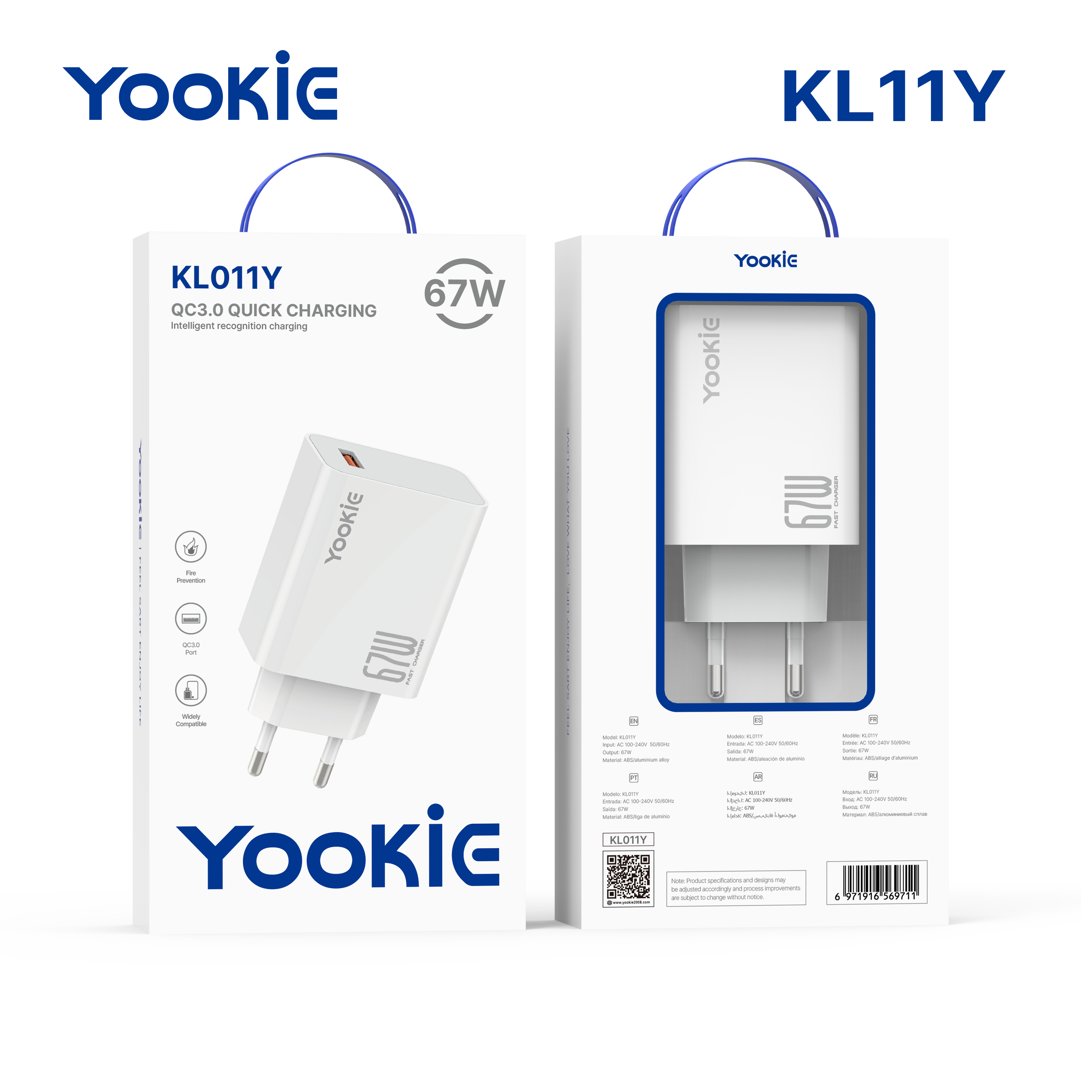 YooKiE KL11Y 67W EU Fast Charger | Xiaomi Turbo Charge | Golden Label Design