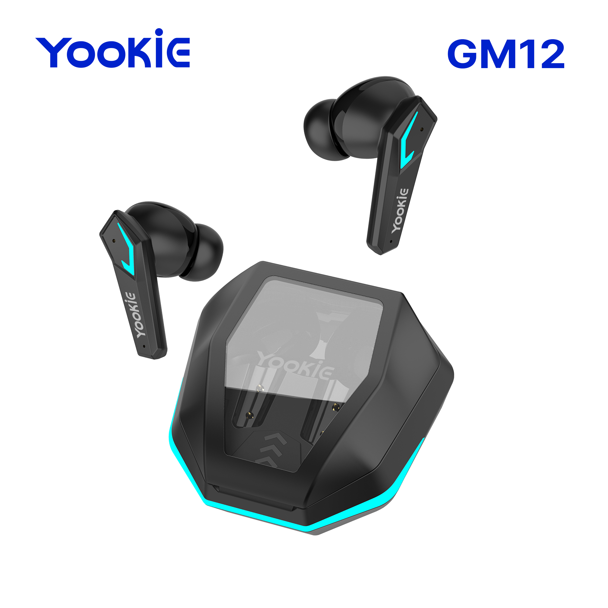 YooKiE GM12 Gaming TWS Earphones | Bluetooth 5.4 | 5H Playtime | Type-C Charging