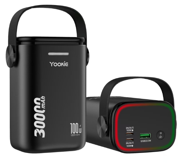 YooKiE YO38 100W Power Bank | 30000mAh | PD Fast Charging | 3-Device Output | Gradient LED